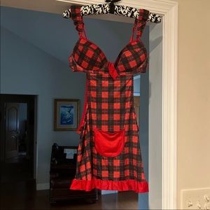 Rampage Red & Black Plaid Intimate Size Medium Lingerie